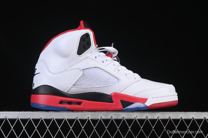 Nike Air Jordan 5 Retro Fire Red Black Tongue Basketball Shoes - HQ7978-101