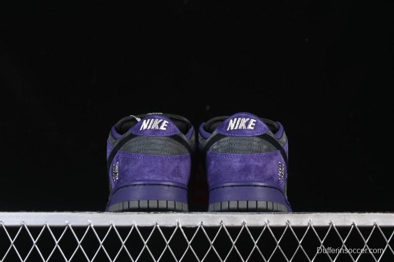 Nike Supreme x Dunk SB Dunk Low Casual Skate Shoes Gray Purple - HQ8487-500