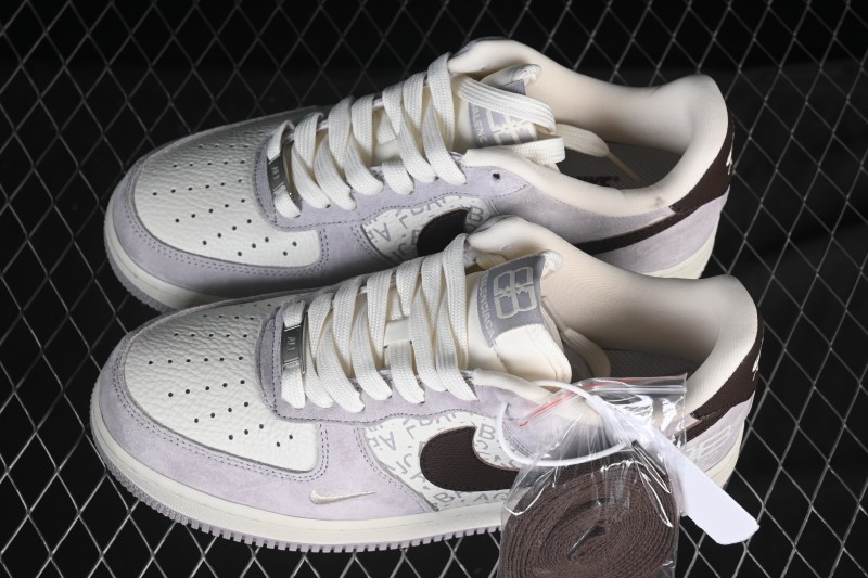 Nike Air Force 1 '07 Low Balenciaga Collaboration White Brown Casual Sneakers - YF9511-806