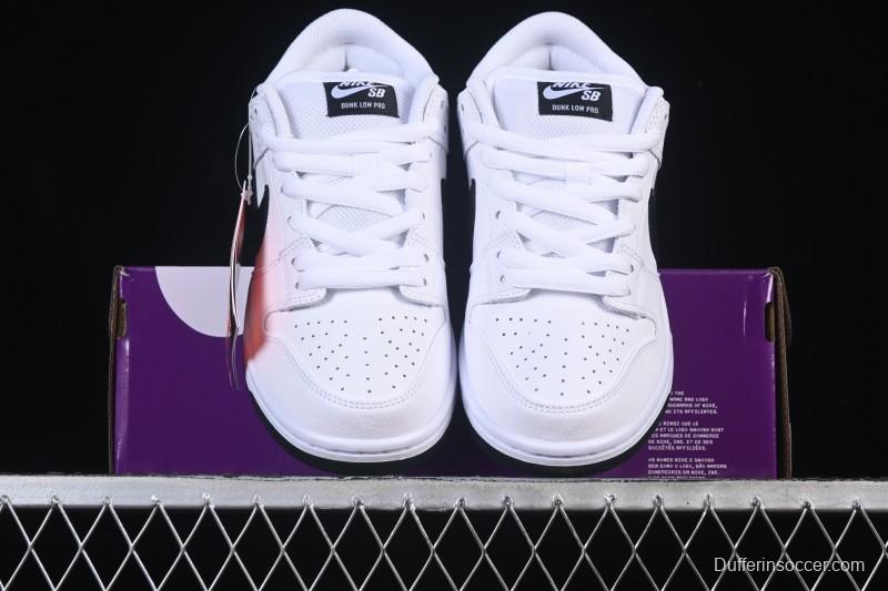 Nike SB Dunk Low Classic White Black Low-Top Casual Skate Shoes HF3704-100