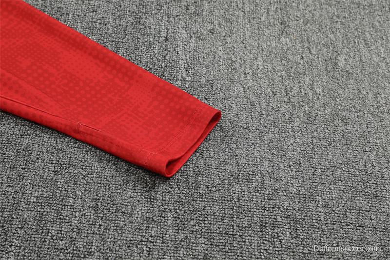 25/26 AC Milan Red Camouflage Half Zipper Jacket+Long Pants