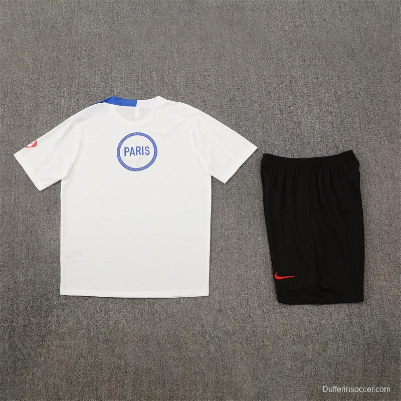 25/26 PSG White T90 with XS Short Sleeve+Soccer Shorts