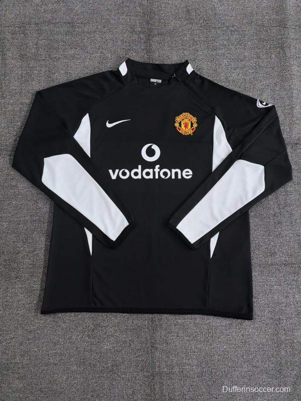 Retro 02/03 Manchester United Black Half Zipper Jacket
