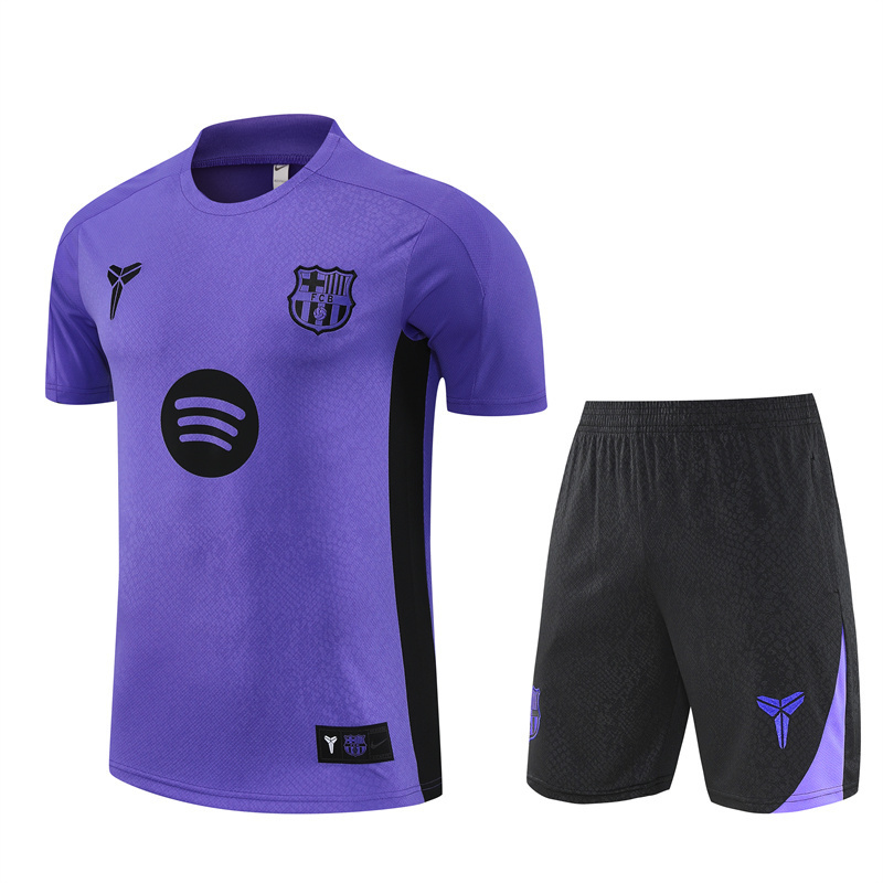 25/26 Barcelona Purple Joint Edition with XS Short Sleeve+Soccer Shorts