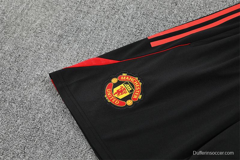 25/26 Manchester United Red Black Camouflage Short Sleeve Jersey+Shorts with XS
