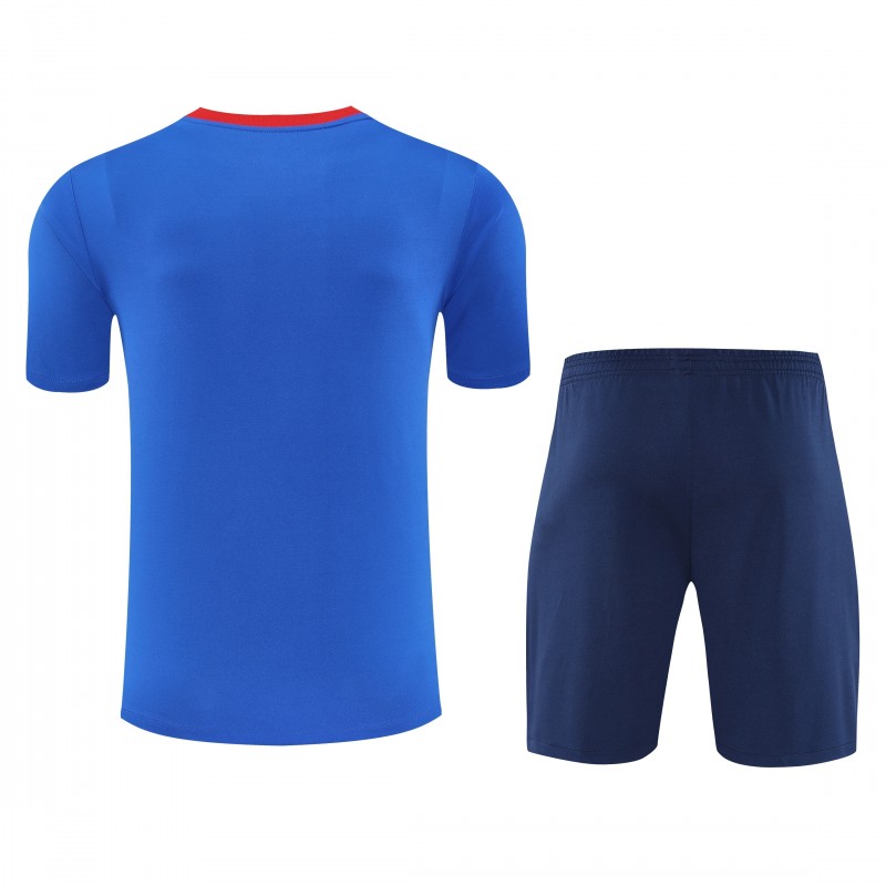 25/26 PSG Red/Blue Short Sleeve Jersey+Shorts