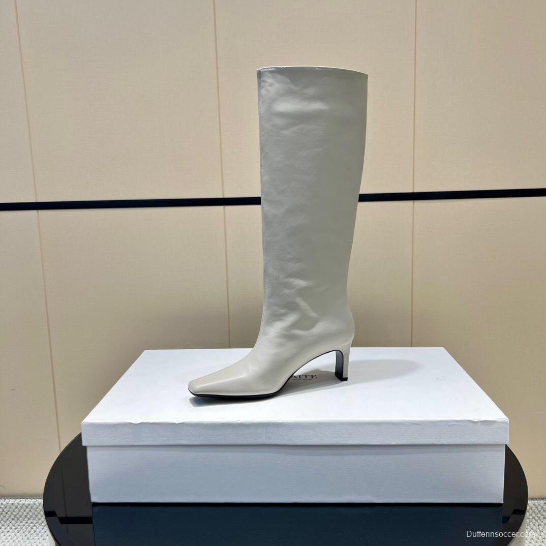 Khaite 2025 SS Square Toe Slip-On High Boots - KFY00490