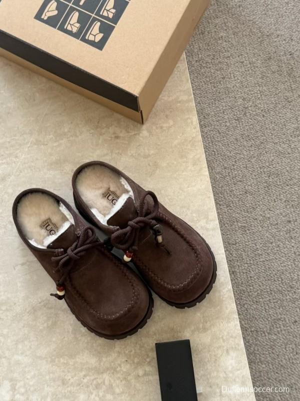 UGG Fall Winter 2025 Potato Wool Slippers Retro Acrylic Buckle Design - KFY00250