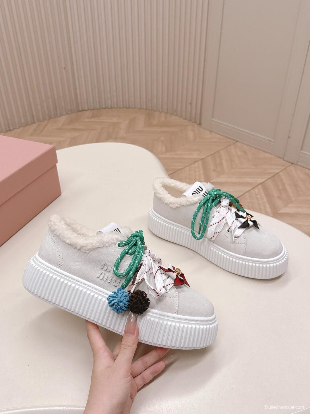 MIUMIU 3D Embroidered Platform Casual Shoes - LY00320/LY00340
