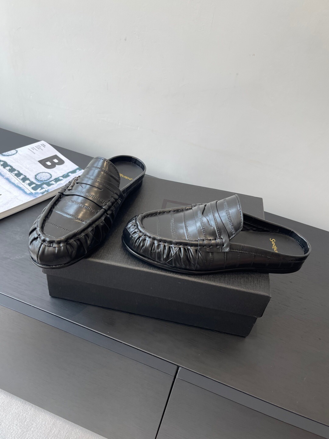 Saint Laurent Classic Loafer Half-Drag Mule Shoes - KF Y00350