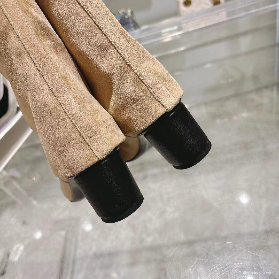 Chanel 2025/SS Coco Runway Turn-Cuff Chunky Heel Straight Tube Boots Classic Color Block - LY00400
