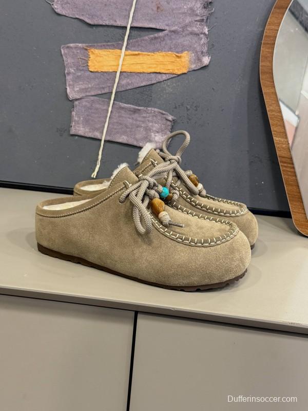 UGG 2025 SS Wool Slippers with Retro Buckle - KFY00240