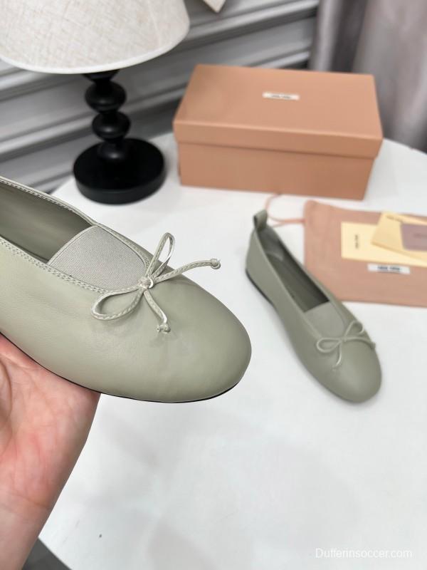 Miu Miu Ballet Flats Bow Mary Jane Shoes - LY00260