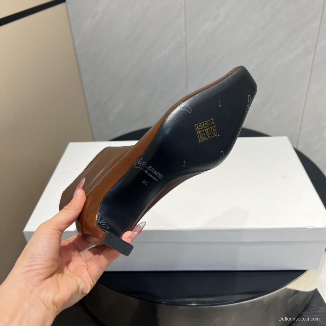 Khaite 2025/SS Square Toe Slip-On Ankle Boots - KFY00390