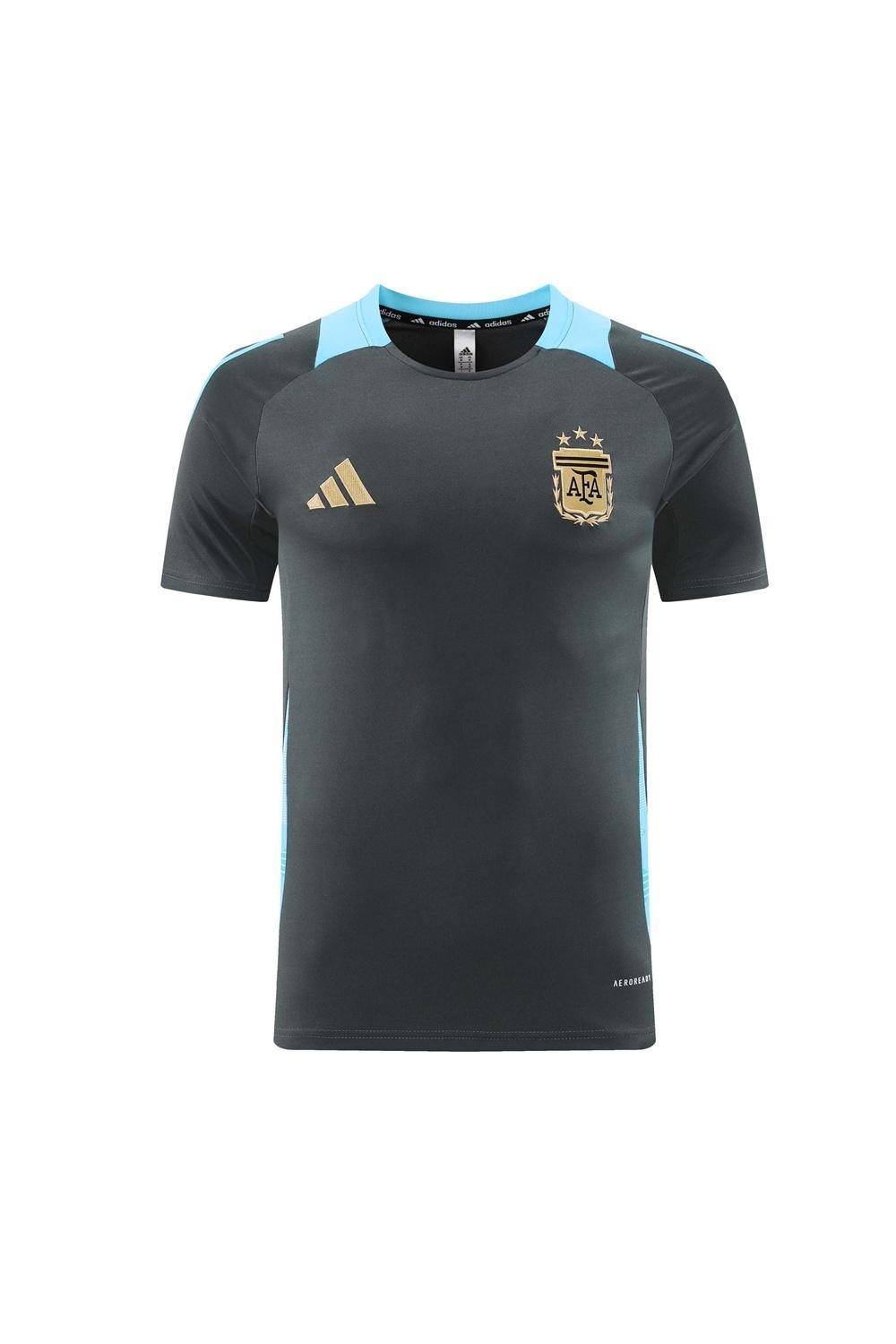 2025 Argentina Dark Gray Short Sleeve+Soccer Shorts