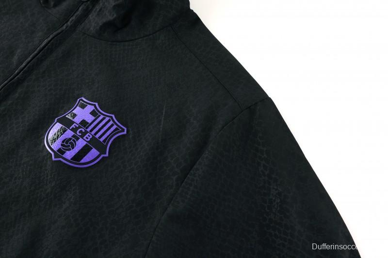 25/26 Barcelona Black S-3XL Half Zipper Jacket+Long Pants