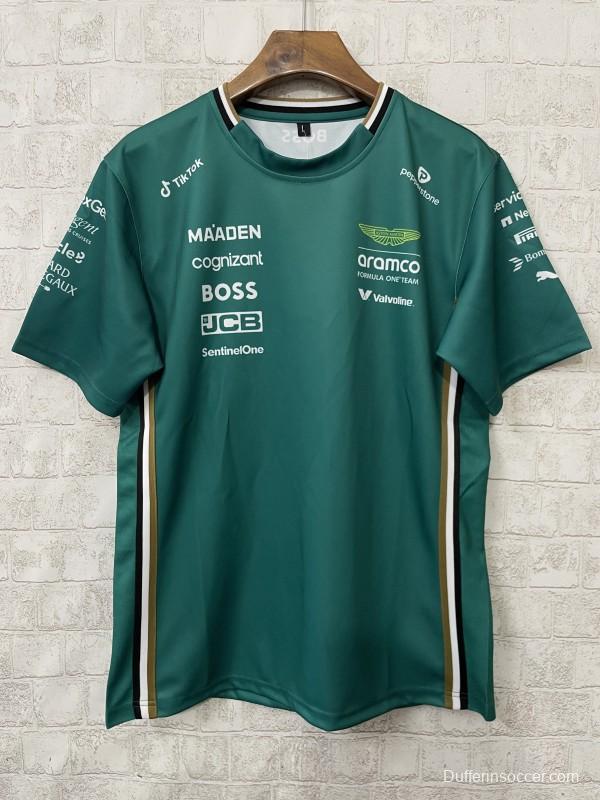 2025 F1 Aston Martin Aramco F1 Team Dark Green with Gold Trim Jersey