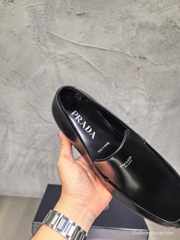 Prada Shuffle Monk Loafers Classic Retro Men's Leather Shoes - AS00380