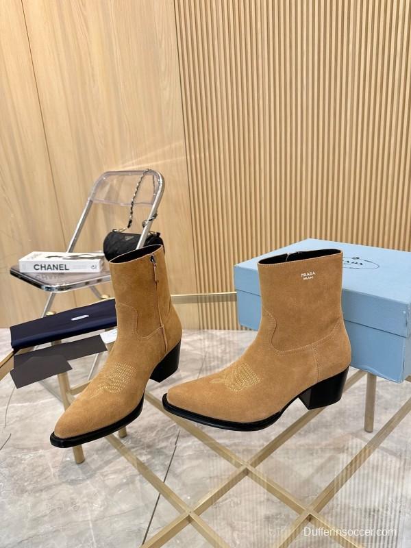 Prada Classic Pointed Toe Boots - L Y00330