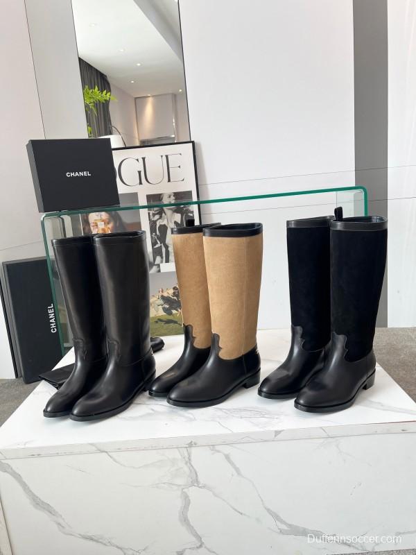 Adidas 2025 SS Western Suede Patchwork Slip-On Riding Boots - LY00400