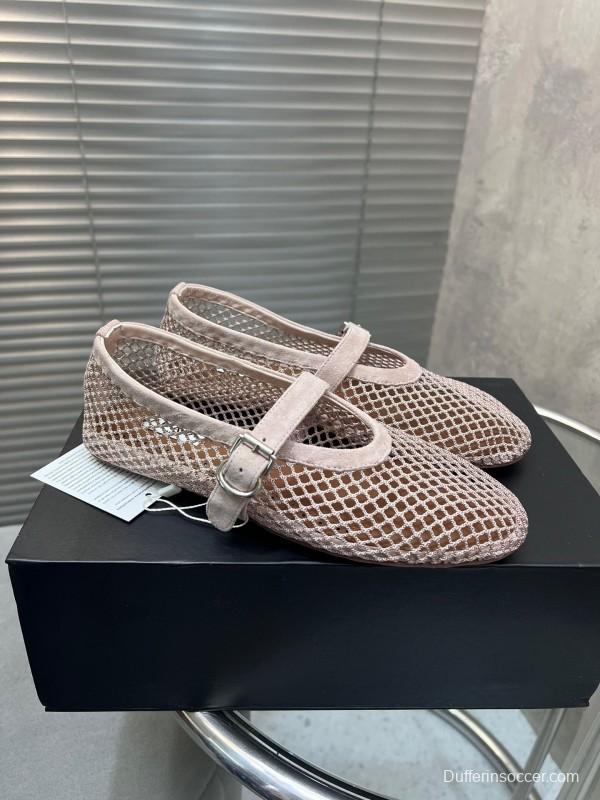 ALAIA 2025 Spring Summer Collection New Color Net Flat Sandals - KFY00270