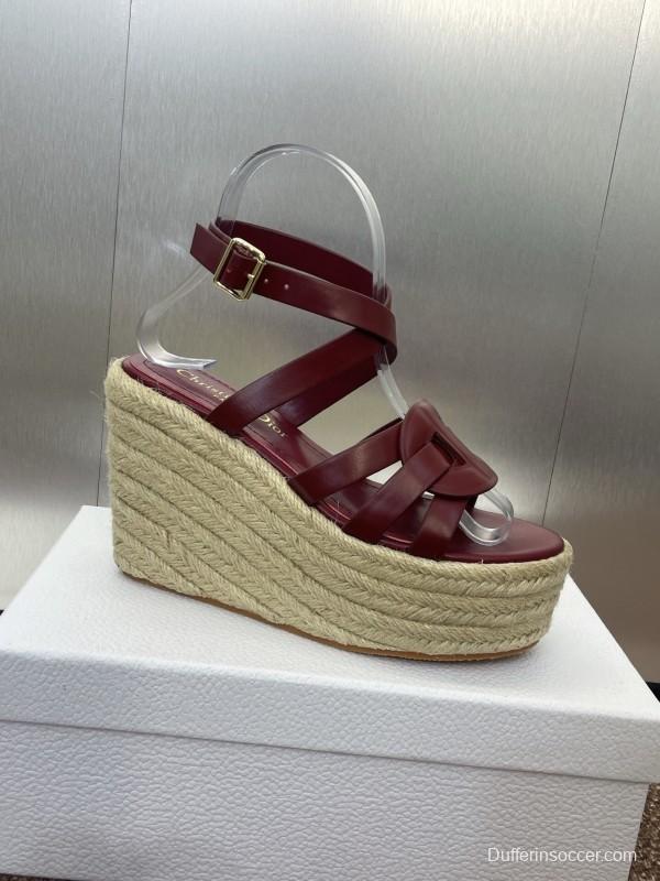 Dior D-Club Jelly Color Hollow Layered Cross Strap Platform High Heel Women Shoes - KFY00290