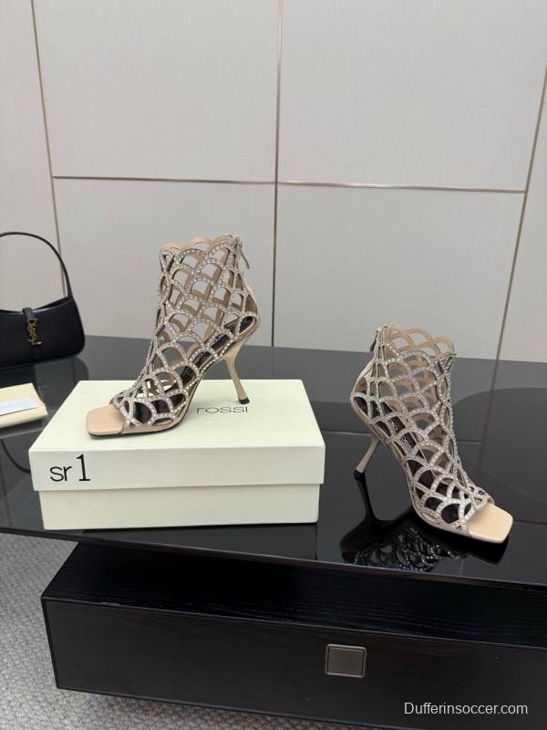 Sergio Rossi Mermaid Sandals 2025/SS Collection with Fishnet Design - KFY00470