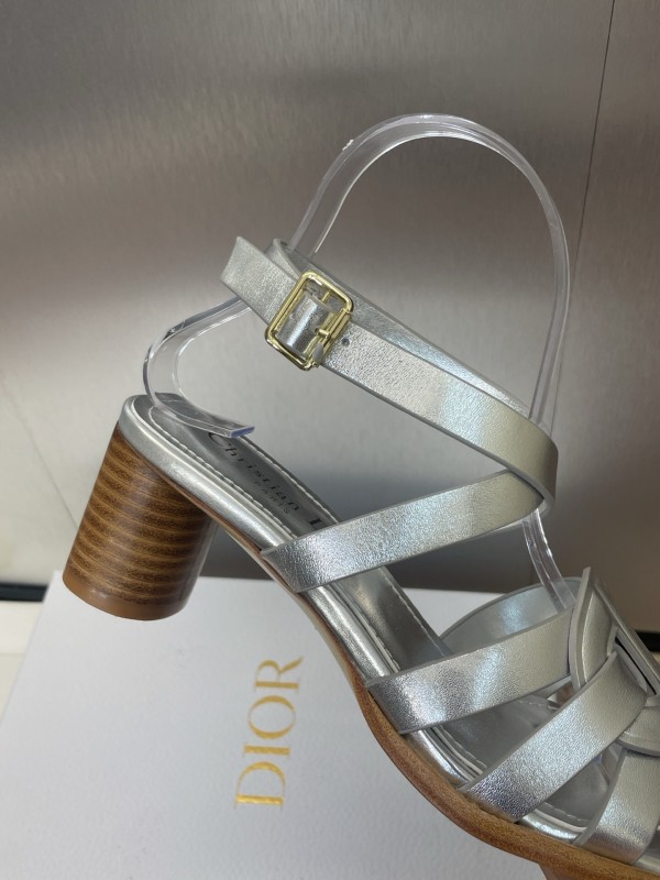 Dior D-Club Jelly Color Hollow Layered Cross Strap Mid Heel Women Shoes - KFY00290