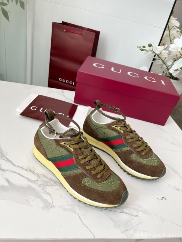 Gucci Women's Casual Shoes with GG Supreme Print and Metal Horsebit Detail - AS00330