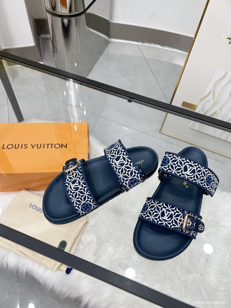 Louis Vuitton Spring/Summer 2025 New Slippers with Embroidered Design and 4cm Platform - LY00250