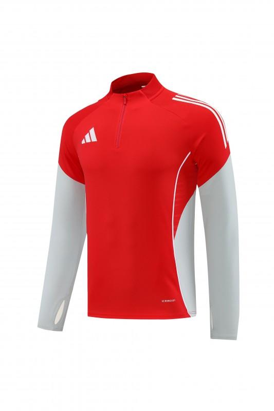 25/26  Adidas Red/White Full zipper Jacket Tracksuit+ long pants