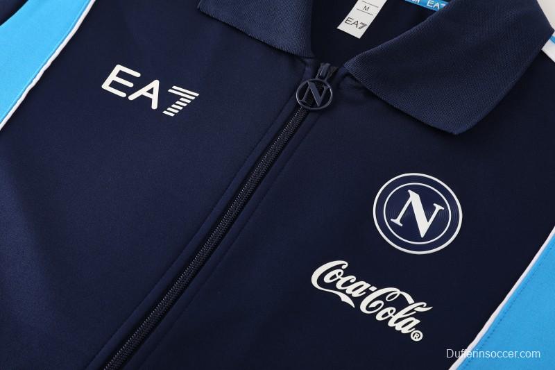 25/26 SSC Napoli Navy Blue  Full zipper Jacket Tracksuit+ long pants