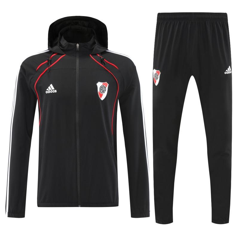 25/26 River Plate Black Full zipper Jacket Tracksuit+ long pants