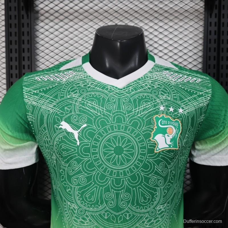 2026 Player Version Ivory Coast Special Edition Green Jersey