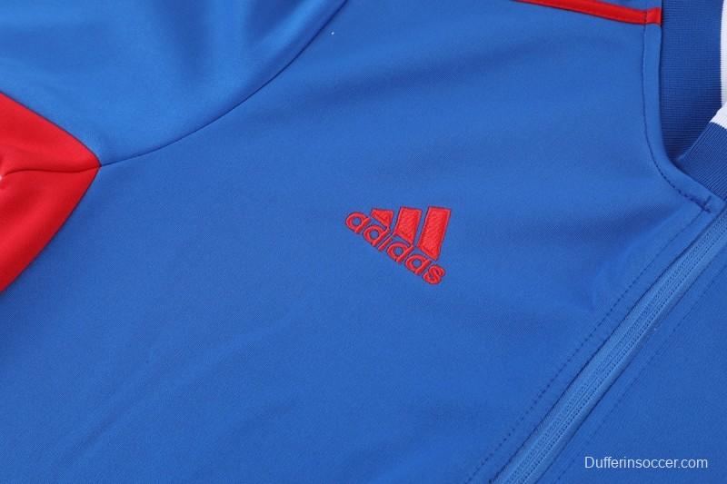 2026 Adidas Blue Full Zipper Jacket + Black Long Pants