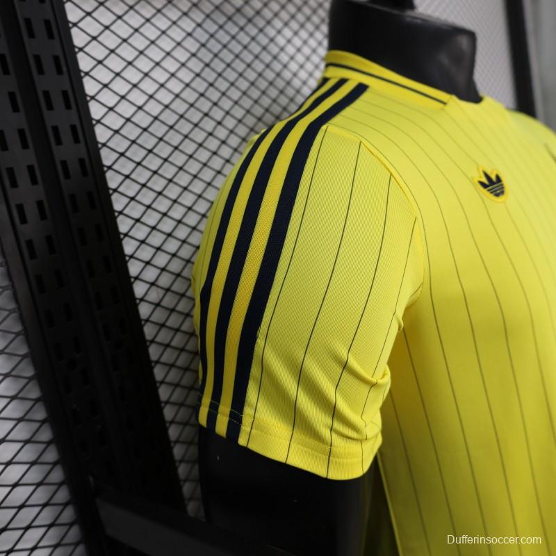 25/26 Player Version Al Nassr FC Yellow with Thin Black Pinstripes Jersey