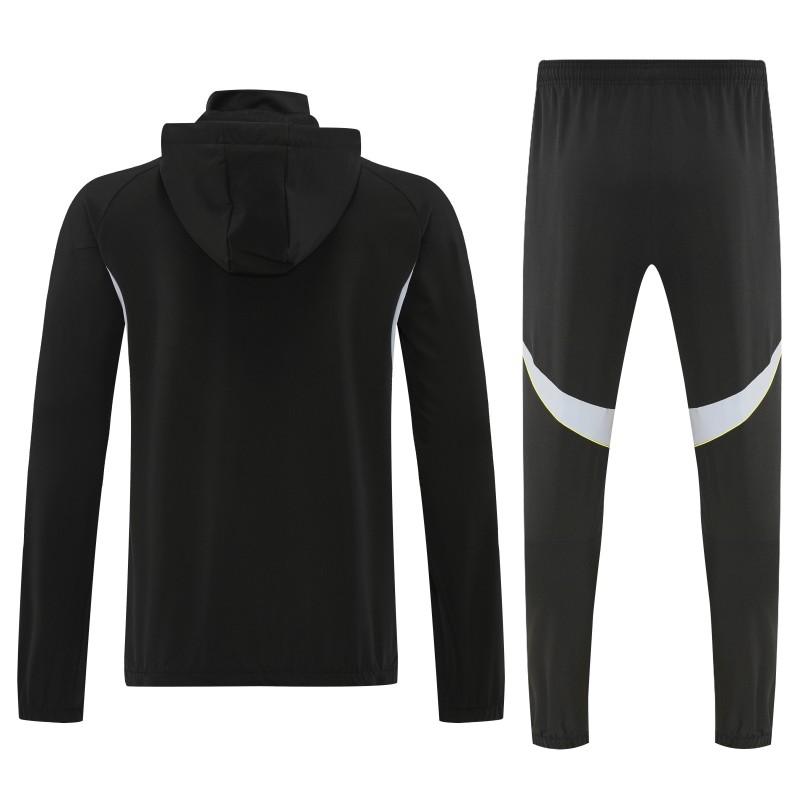 26/27 Adidas Black Full Zipper Hooded Jacket Tracksuit + Long Pants