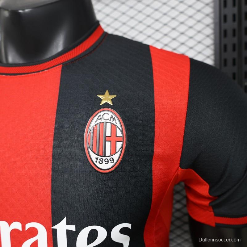 Player Version 26/27 AC Milan Red & Black Vertical Stripe Home Jersey