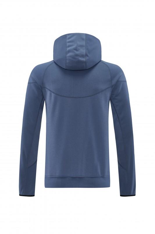 26/27  Paris Saint-Germain Steel Blue Full Zipper Hooded Jacket Tracksuit + Long Pants