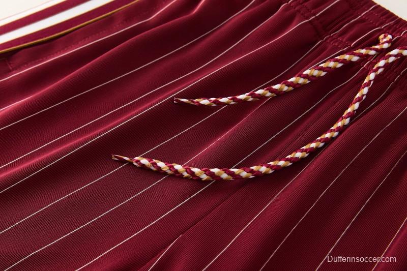 26/27  Arsenal  Maroon Pinstripe Short Sleeve+Soccer Shorts