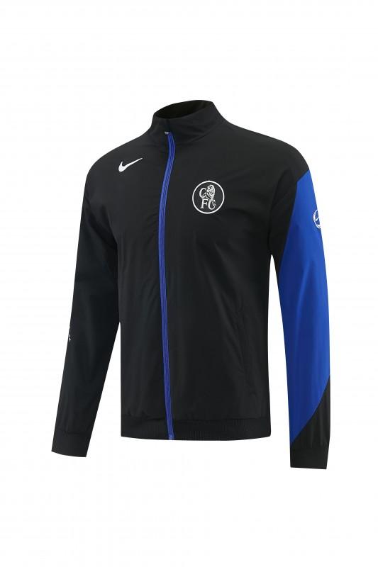 26/27 Chelsea Black Full Zipper Hooded Jacket Tracksuit + Long Pants
