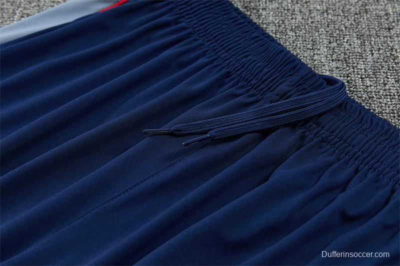 2026 England Grey Half Zipper Jacket Tracksuit + Navy  Blue Long Pants (Nike)