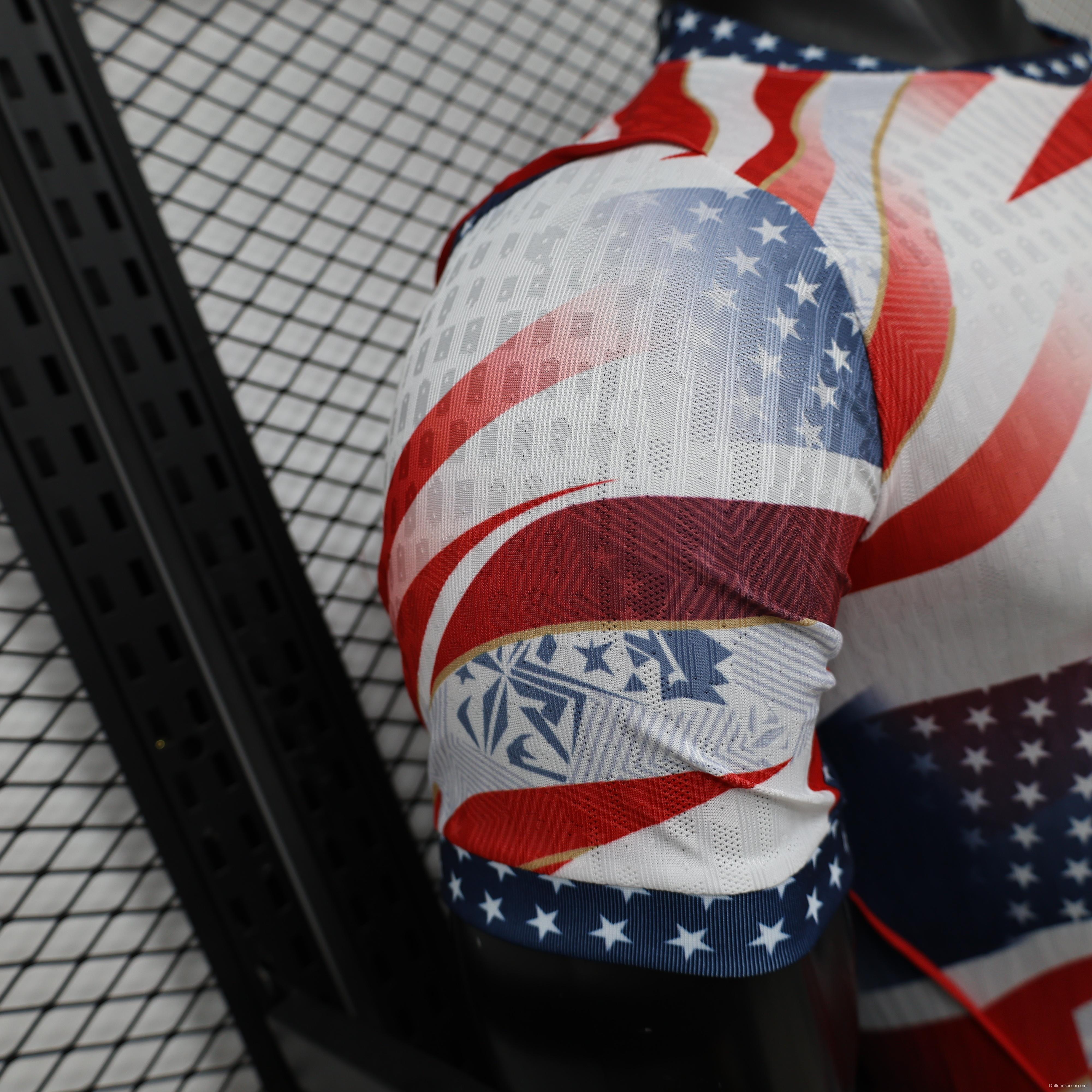 Player Version 2026 USA  Home White/Red/Blue American Flag Print Special Edition Jersey
