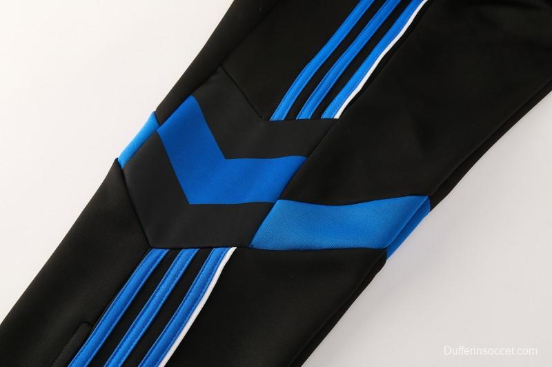2026/27 Adidas Originals Black & Royal Blue Full Zipper Jacket Tracksuit + Long Pants