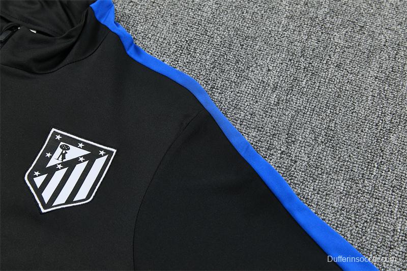 2026 Atletico Madrid Black Half Zipper Jacket Tracksuit + Long Pants