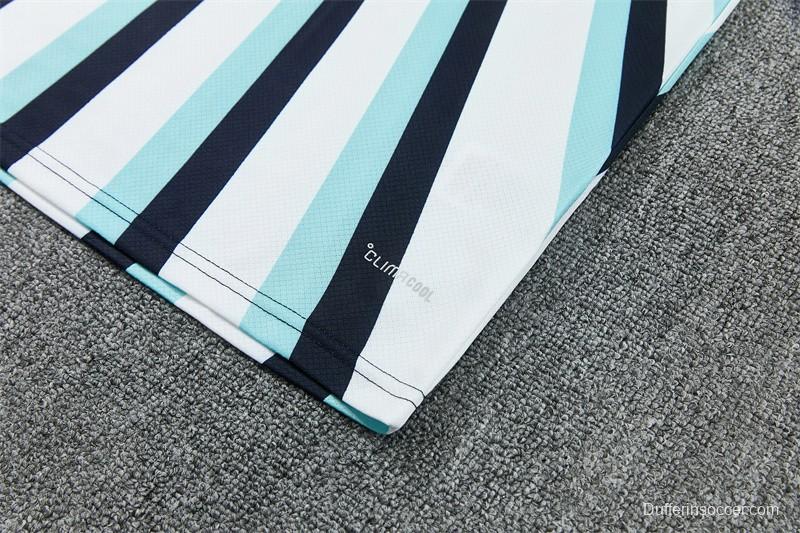 2026 Argentina White & Light Blue Radial Stripe Short Sleeve+Soccer Shorts