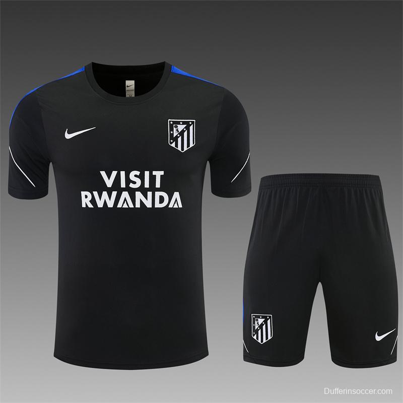 2026 Atletico Madrid Black Short Sleeve+Soccer Shorts