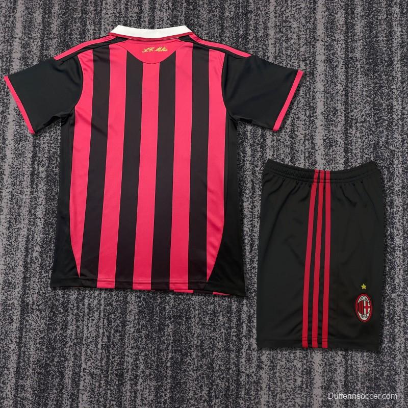 Retro Kids 09/10 AC Milan Home Jersey