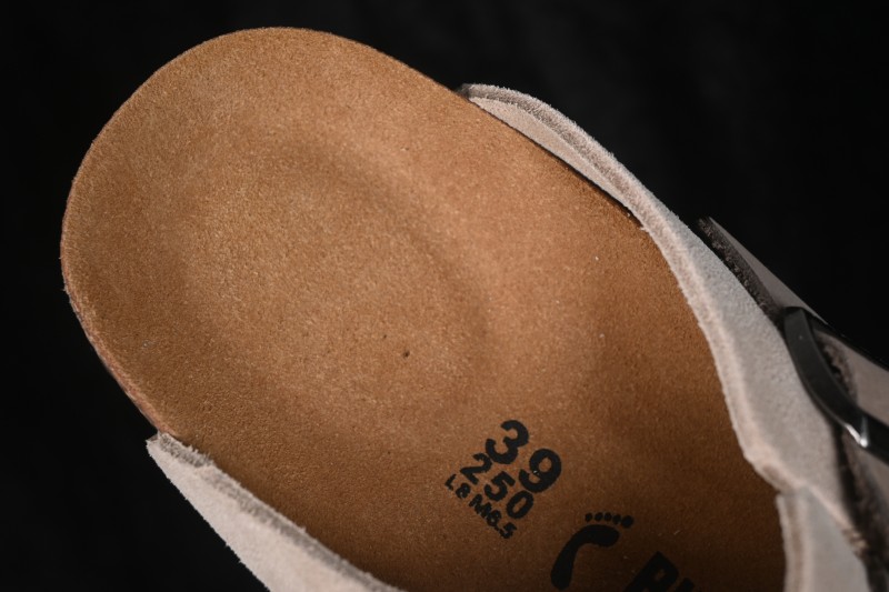 Birkenstock Sandals Series 0560771 Grey Knit with Soft Leather and Lambswool Lining