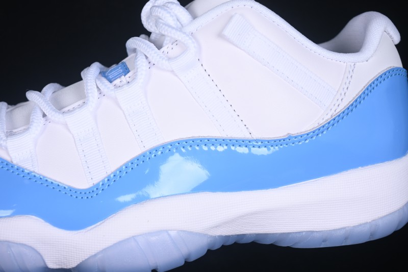 Nike Air Jordan 11 Low Retro University Blue Basketball Shoes with Patent Leather and Full-Length Air Sole - FV5104-100